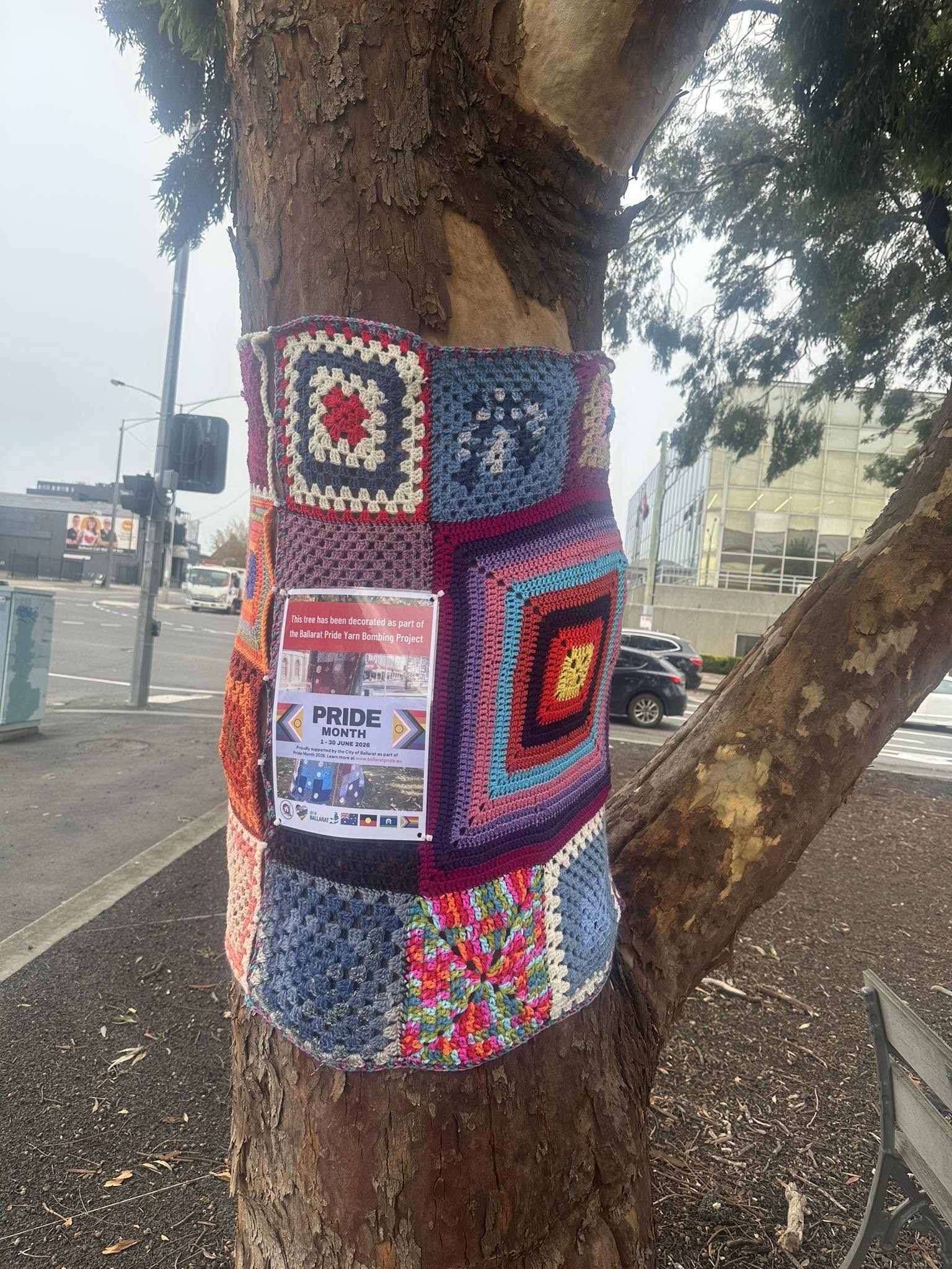 Located at the corner of Mair St. and Doveton St., outside the Civic Hall.